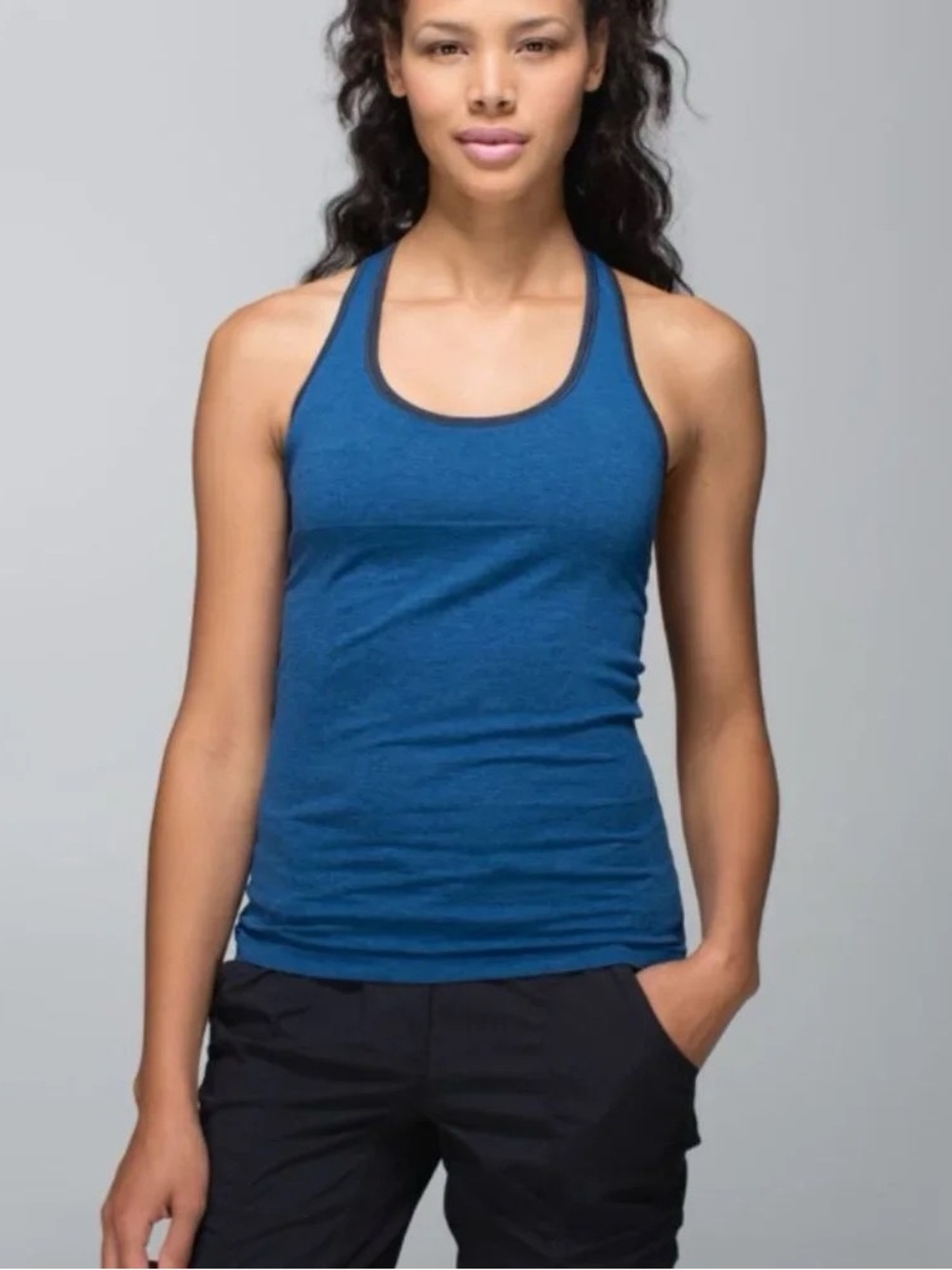 Lululemon Ebb & Flow Razorback Tank Heather Rigged Blue | size 2
